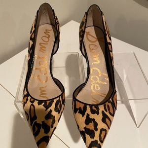 Sam Edelman "Onyx" Half D'orsay Leopard shoe 9